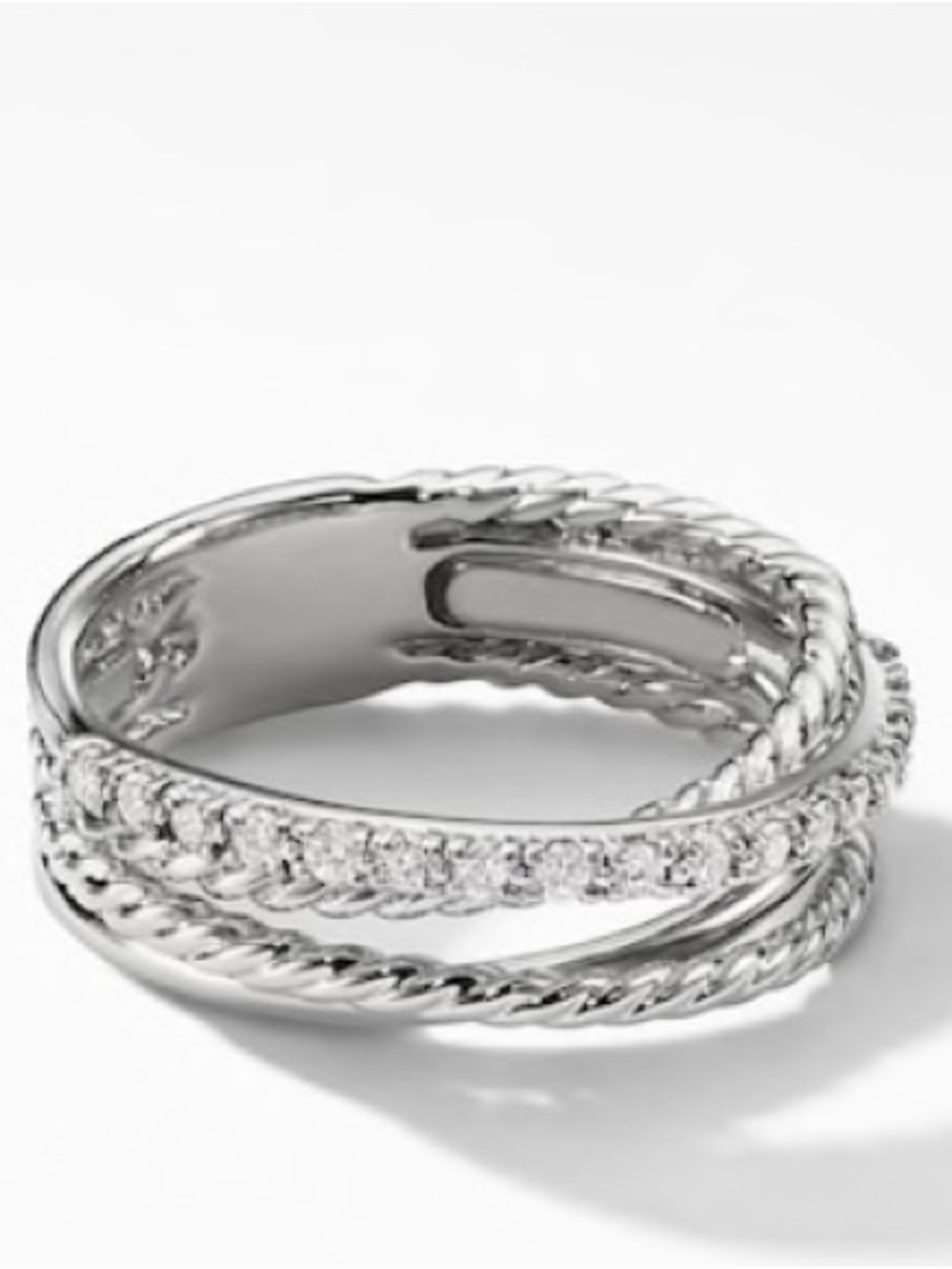 David Yurman Crossover Ring with Diamonds - Picture 2 of 3